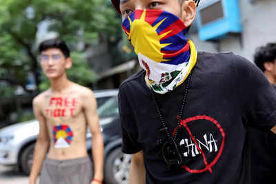 Tibetans protest at Delhi's Majnu ka Tilla against Chinese participation in G20 Summit