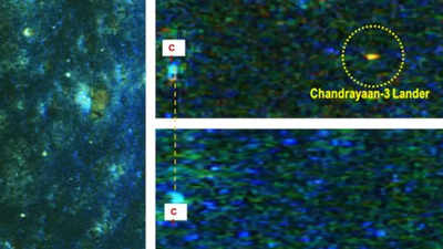 Isro releases image of Chandrayaan-3 lander taken by Chandrayaan-2's orbiter