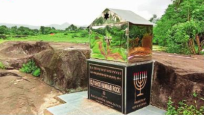 A Maharashtra rock bearing mystical imprints binds Jews & Hindus