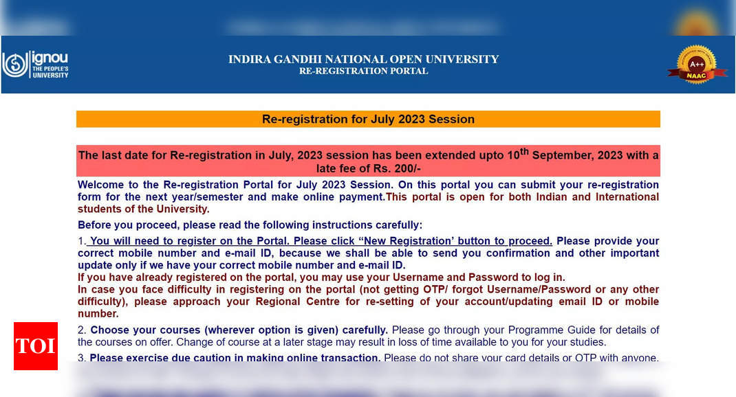 IGNOU Admission 2023: Registration closing today for July session, apply now at ignou.ac.in