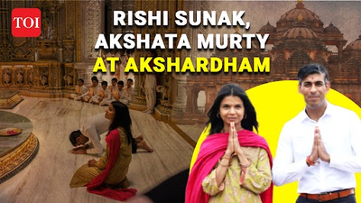 Watch: British PM Rishi Sunak and wife Akshata Murthy's spiritual visit to Akshardham temple amid tight security