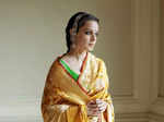 ​Kangana Ranaut exudes royal elegance in a vibrant yellow saree