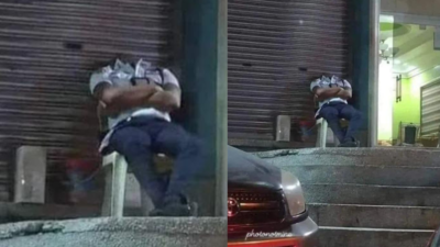 Headless security guard: Find the secret to this viral image that is baffling netizens