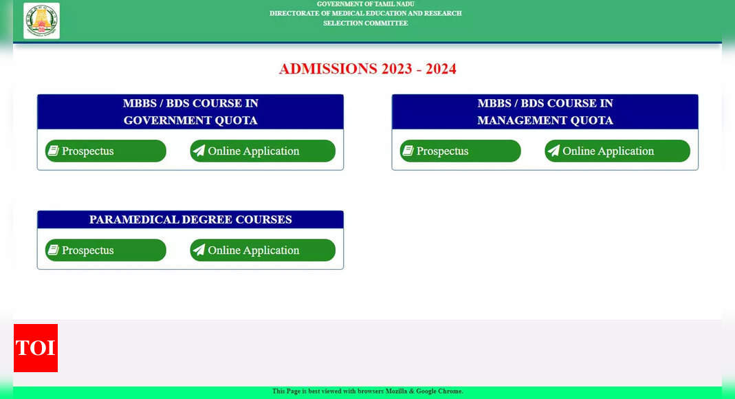 Tamil Nadu NEET UG 2023 mop-up round registration begins on tnmedicalselection.net; Direct link