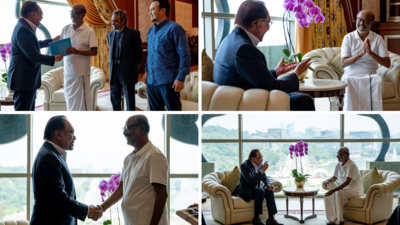Rajinikanth and the Malaysian Prime Minister do the signature style of 'Sivaji the Boss' in a viral video