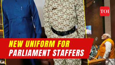 New Uniform for Parliament Staff, Lotus print on Jackets,Khaki Colored Pants