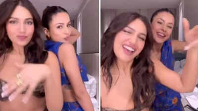 Bhumi Pednekar, Shehnaaz Gill flaunt dance moves as they groove to 'Haanji', watch VIRAL video