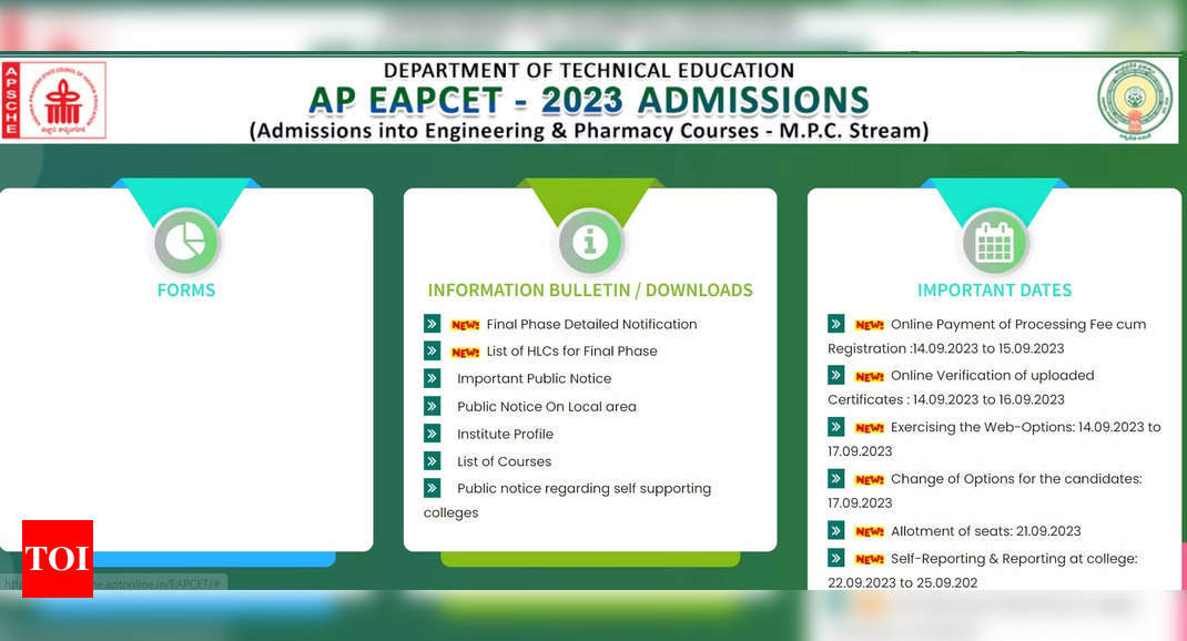 AP EAPCET Counselling 2023: Registration for final phase begins tomorrow at eapcet-sche.aptonline.in, direct link here