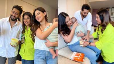 Gauahar Khan shares an adorable video while getting her son Zehaan’s feet curated for impressions; watch the video