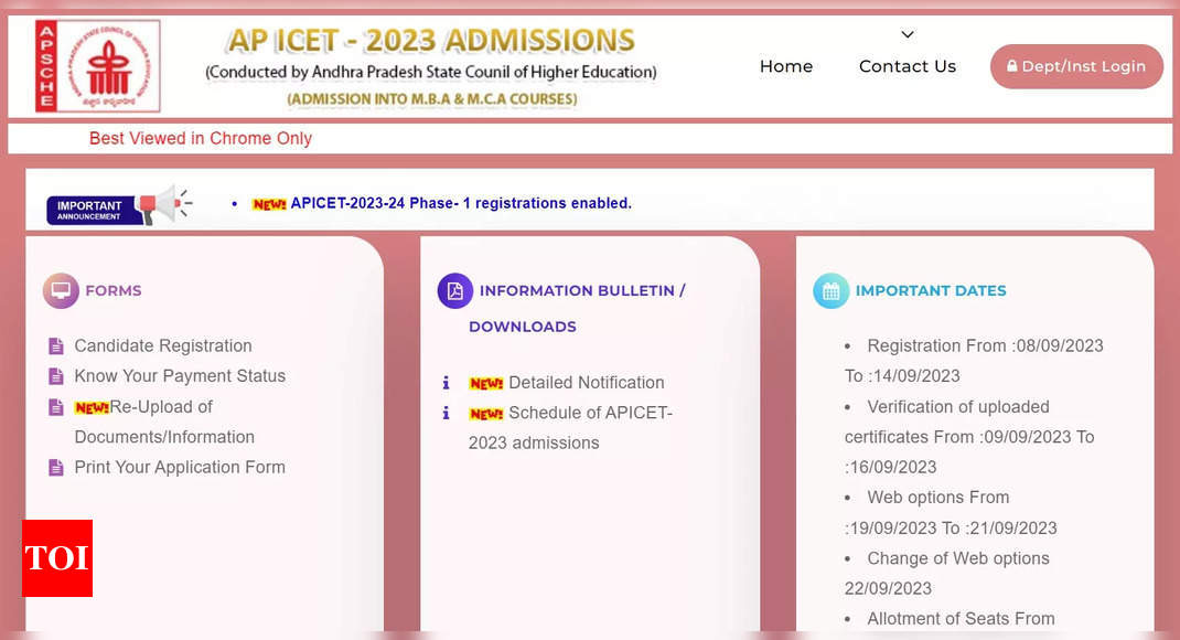 AP ICET Counselling 2023: Registration Ends Today For Phase 1, Apply ...