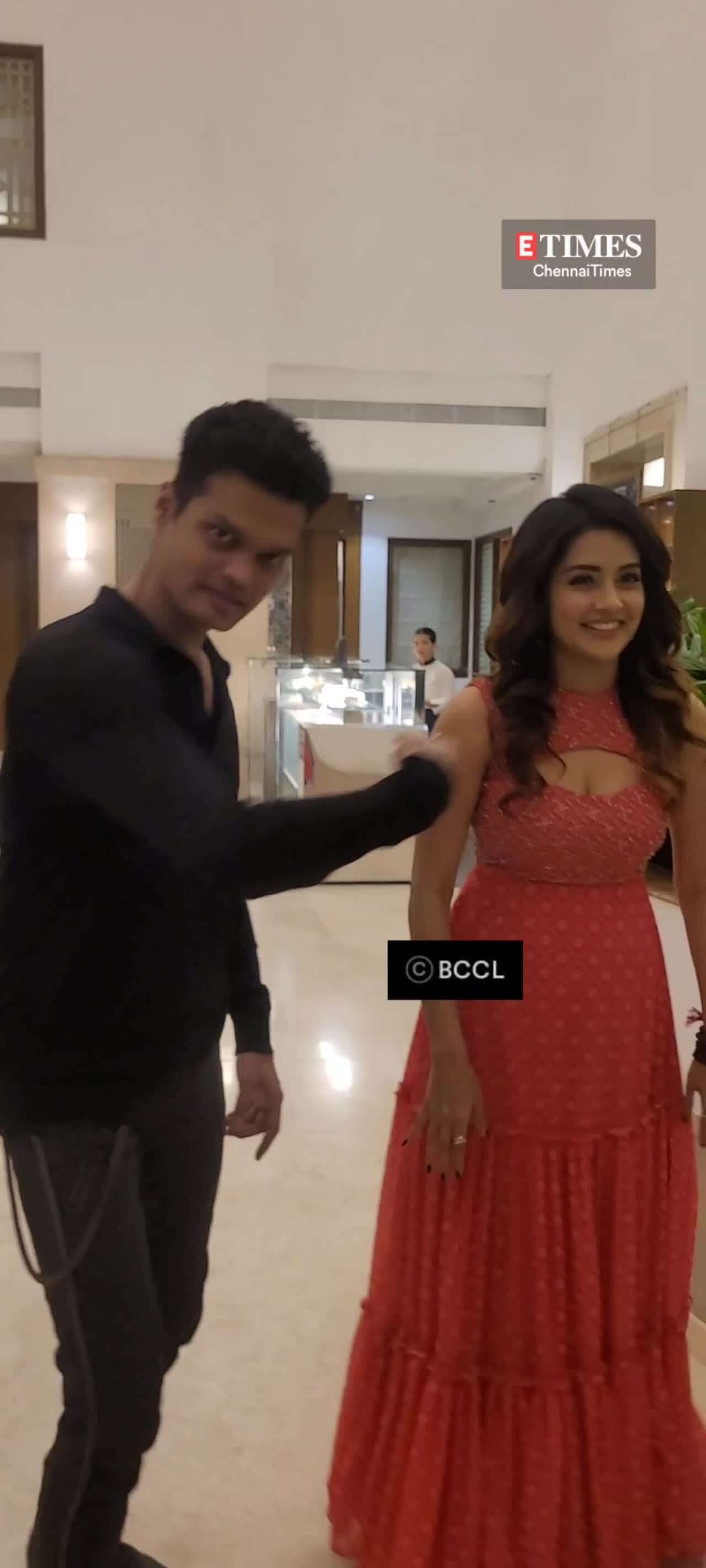 Mahima Nambiar poses for the photogs at 800 press meet