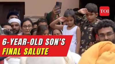 Anantnag Encounter: Six-year-old son’s final salute to his father Colonel Manpreet Singh | Mohali