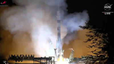 Russian spacecraft carrying 3 astronauts blasts off to International Space Station
