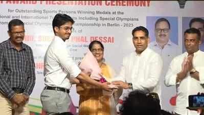 Sports minister Govind Gaude delivers on his promise, rewards medal winners