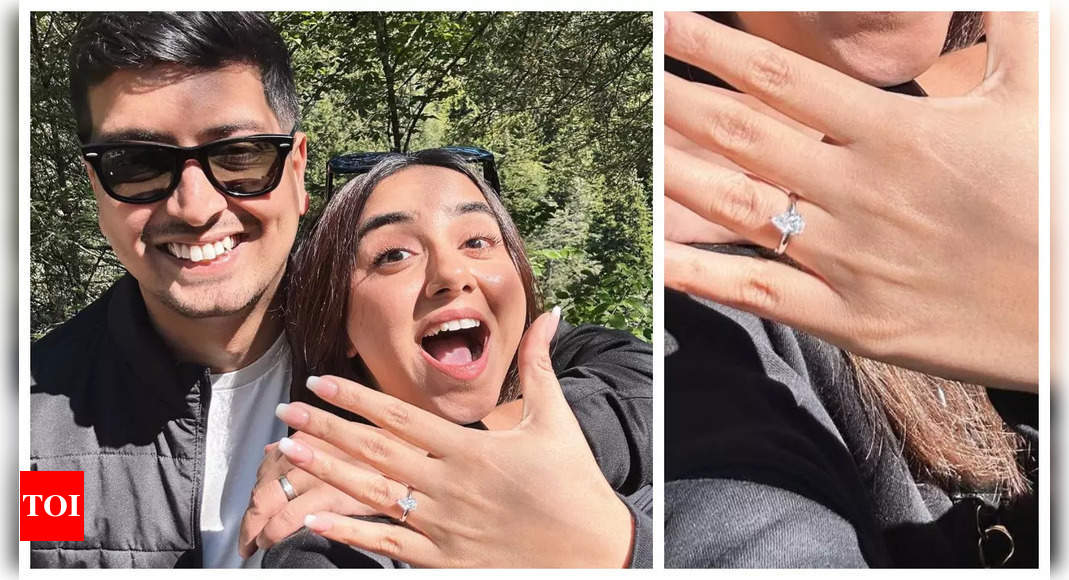 Prajakta Koli flaunts her ring as she gets engaged to boyfriend Vrishank Khanal; Anil Kapoor, Varun Dhawan and others REACT – See photos | Hindi Movie News