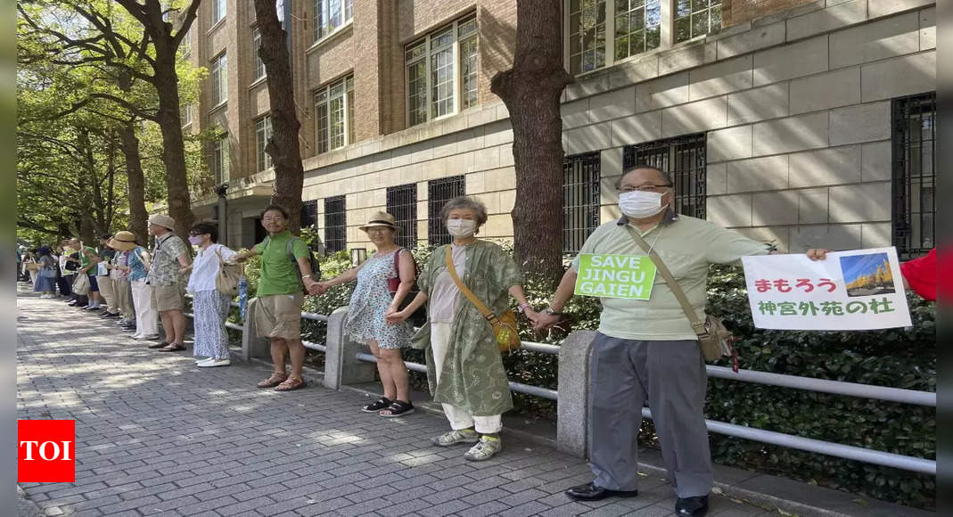 Save Trees: Protesters demand that Japan save 1000s of trees by revising a design plan for a popular Tokyo park