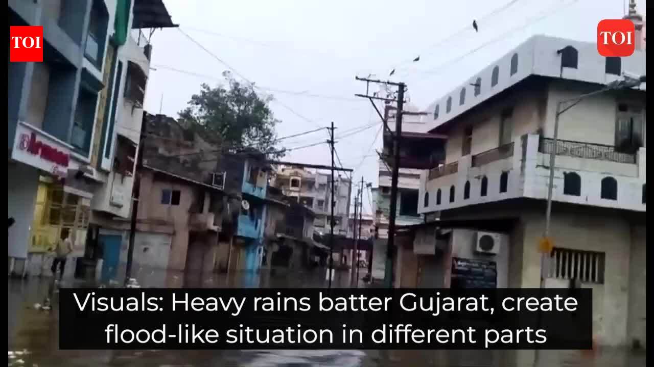 Visuals: Heavy rains in Gujarat create flood-like situation in ...