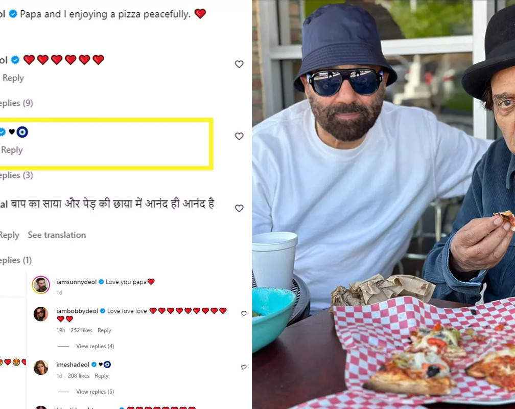 
Pizza party! Sunny Deol posts pictures with papa Dharmendra from their USA vacation; Esha Deol’s comment grabs eyeballs
