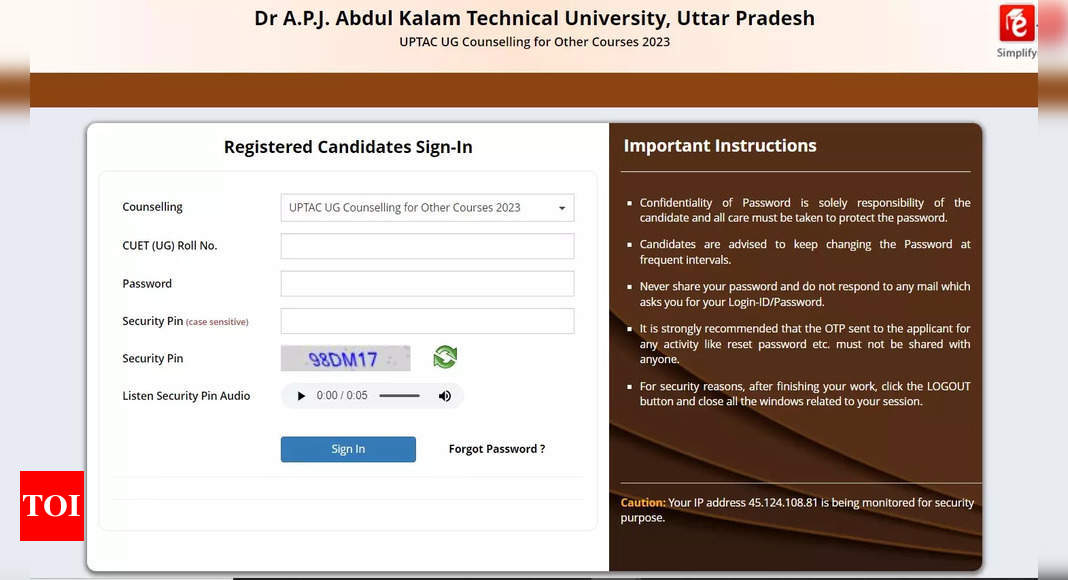 AKTU UPTAC UG, PG Seat Allotment Result 2023 today at uptac.admissions.nic.in, direct link here