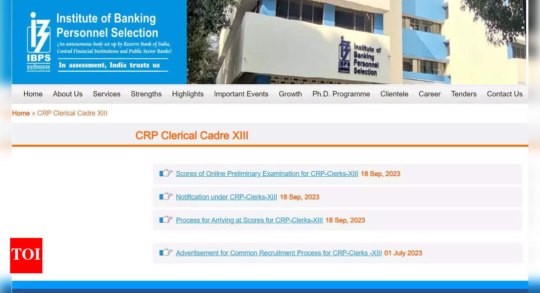 IBPS Clerk 2023 scorecard released at ibps.in, direct link here