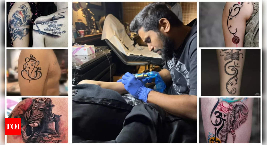 Dotwork Ganesha Tattoo on Tricep - Ace Tattooz