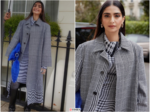 Sonam Kapoor exudes sophistication in a classy checkered Burberry ensemble, see pictures