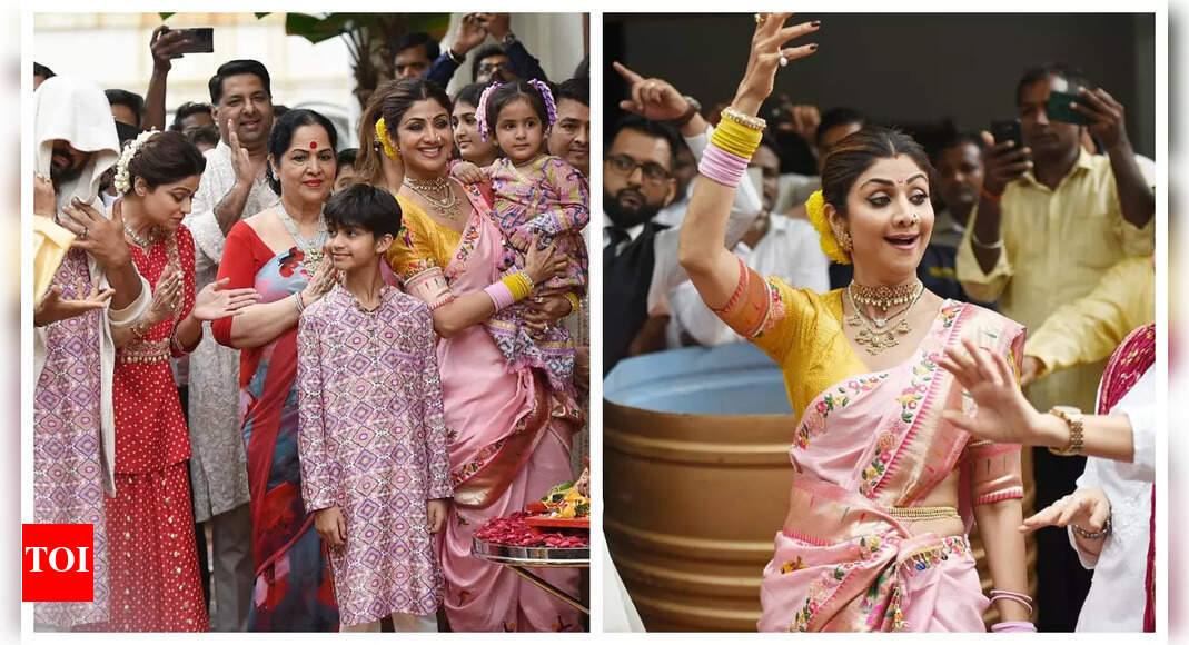 Shilpa Shetty dances her heart out as she bids adieu to Ganpati Bappa during visarjan Watch