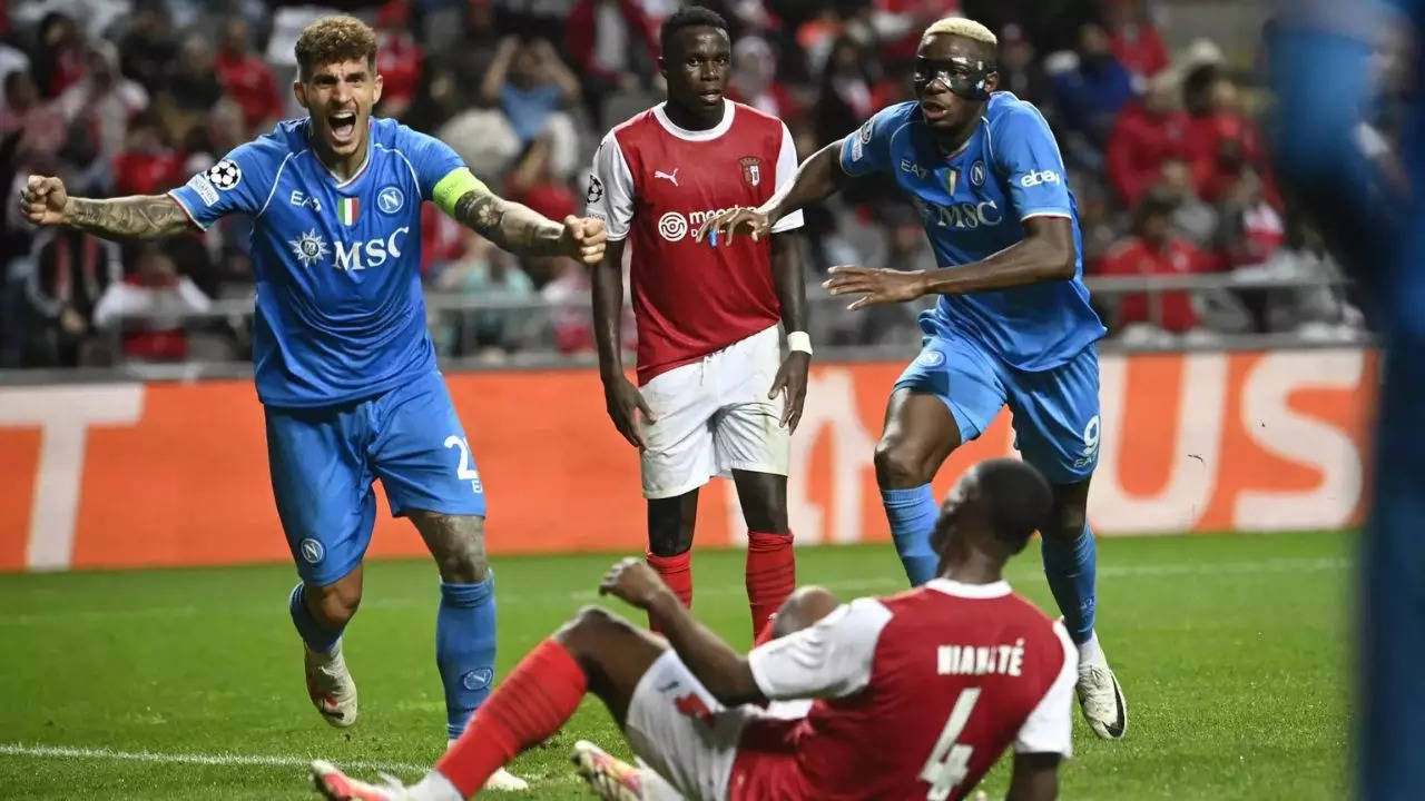 Italian champion Napoli needs help from an own goal to beat Braga