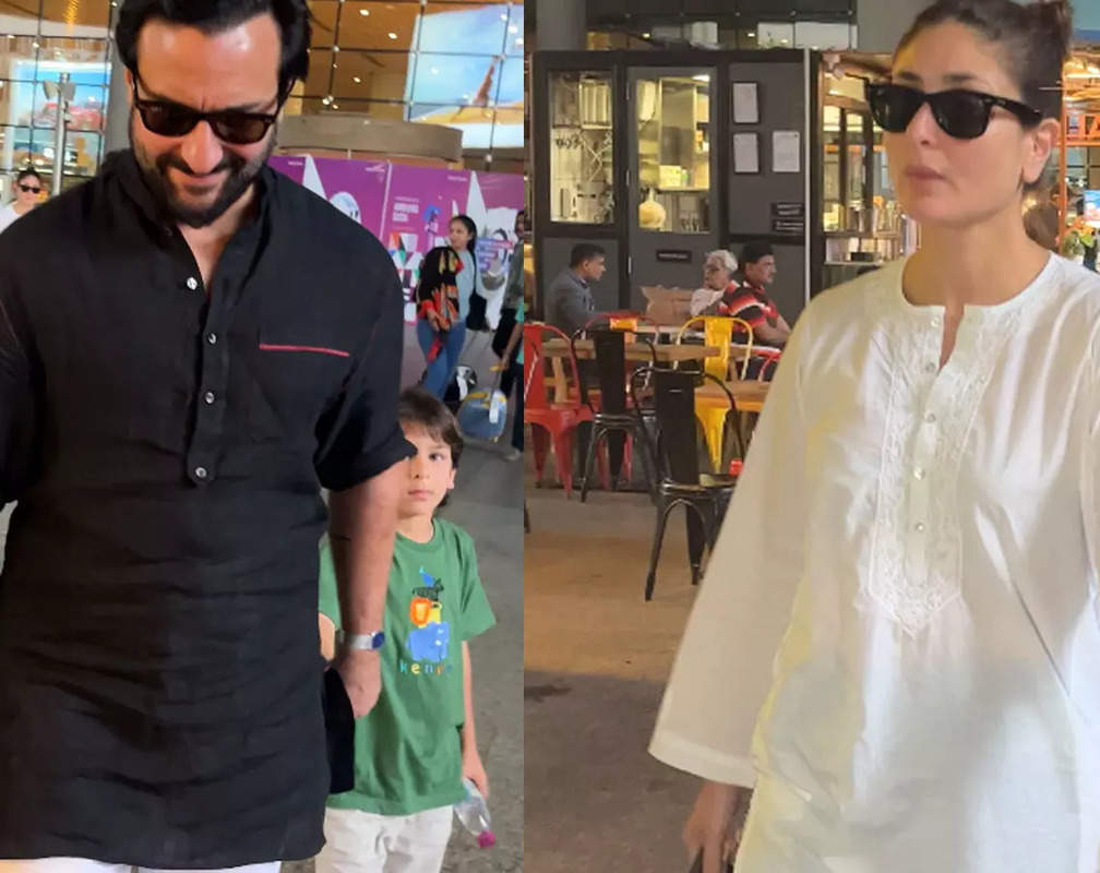 
Saif Ali Khan and Kareena Kapoor Khan’s airport look is all about style and comfort
