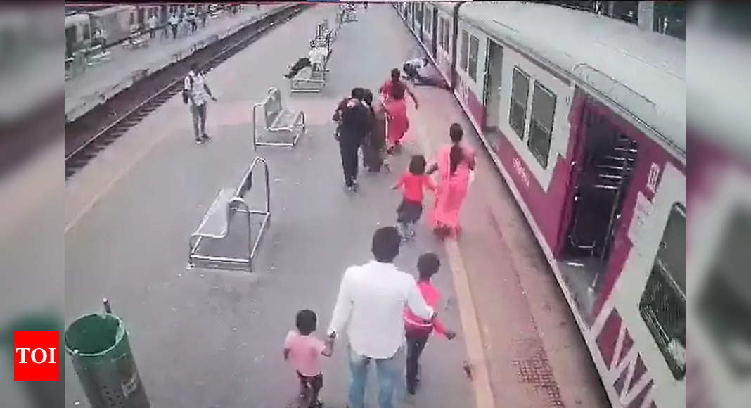 Alert Railway Official Saves Woman Who Fell Off Running Train In Mumbai