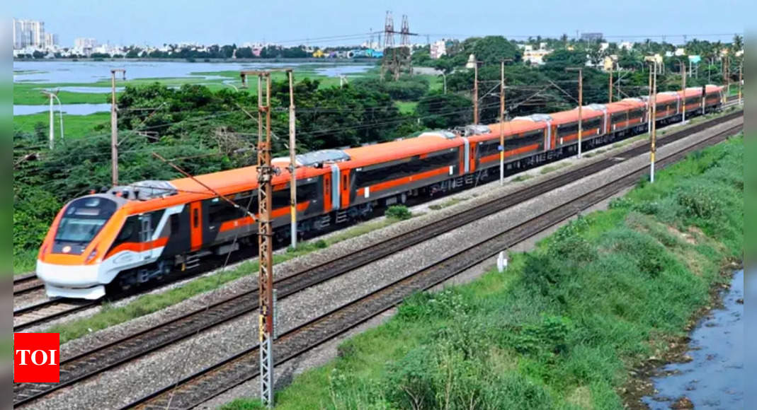 Kerala Gets First Orange Vande Bharat Express On Kasaragod Thiruvananthapuram Route Watch Video