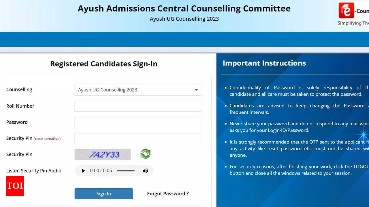 AYUSH NEET UG Counselling 2023 Round 2 registration closing today