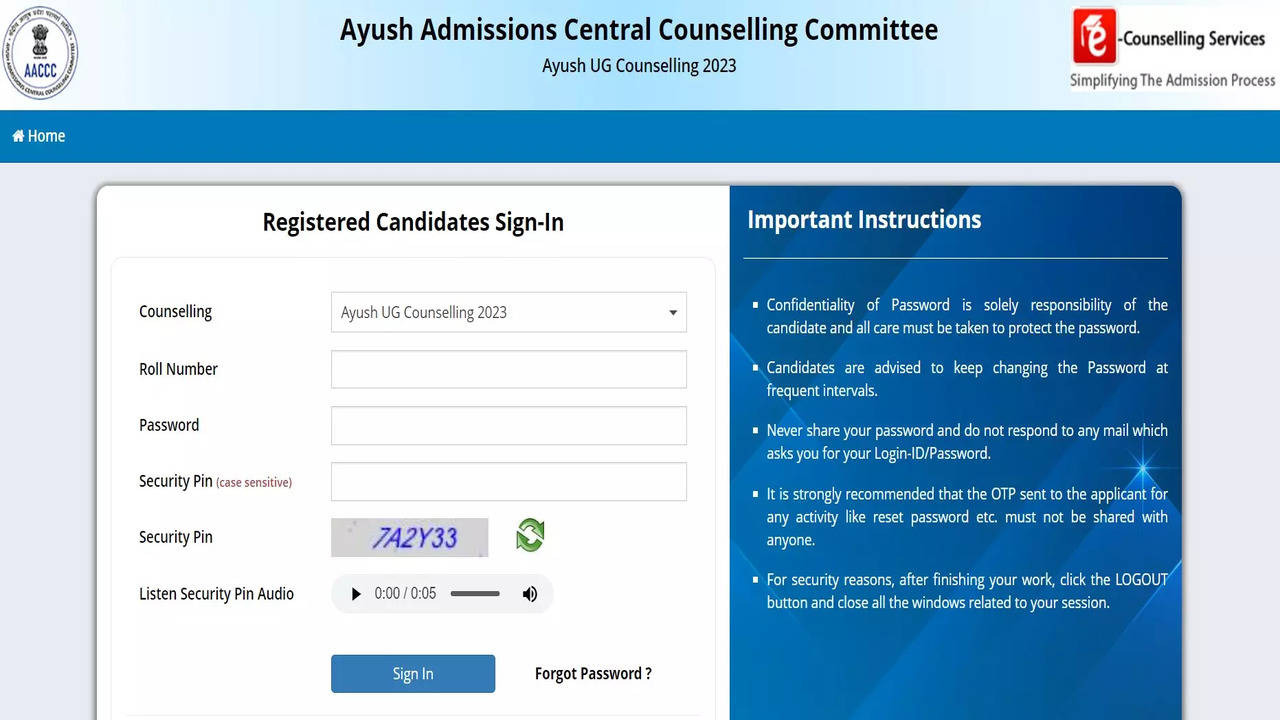 AYUSH NEET UG Counselling 2023 Round 2 registration closing today