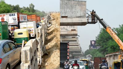 Pain before gain: Work on six-lane flyover adds to mess on Ghazipur road, in air
