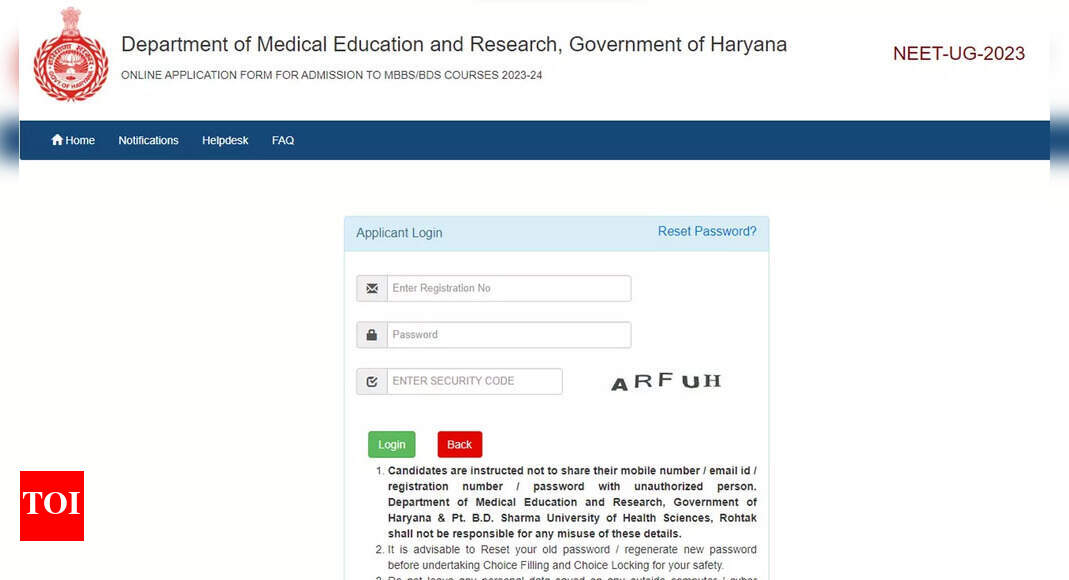 Haryana NEET UG 2023 counselling for stray vacancy round ends today, apply at dmer.haryana.gov.in