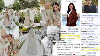 Mr and Mrs Chadha! Parineeti Chopra-Raghav Chadha's WEDDING pictures out, Wikipedia updates their relationship status