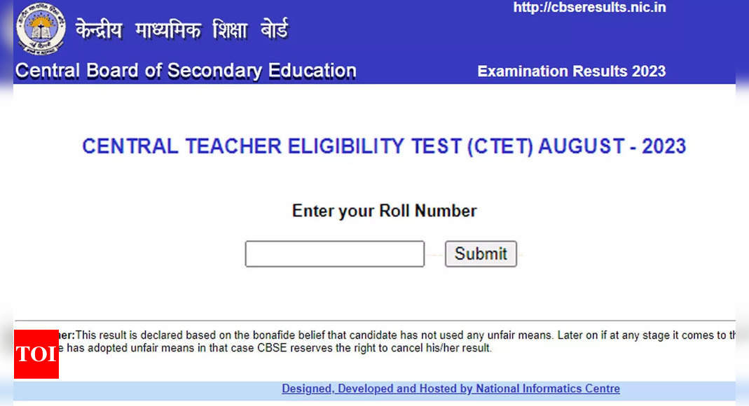 CBSE CTET Results 2023: out on ctet.nic.in; Cut-off, download here |