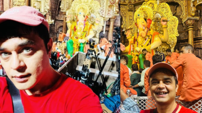 Sandeep Anand seeks blessings at Lalbaug Cha Raja for the