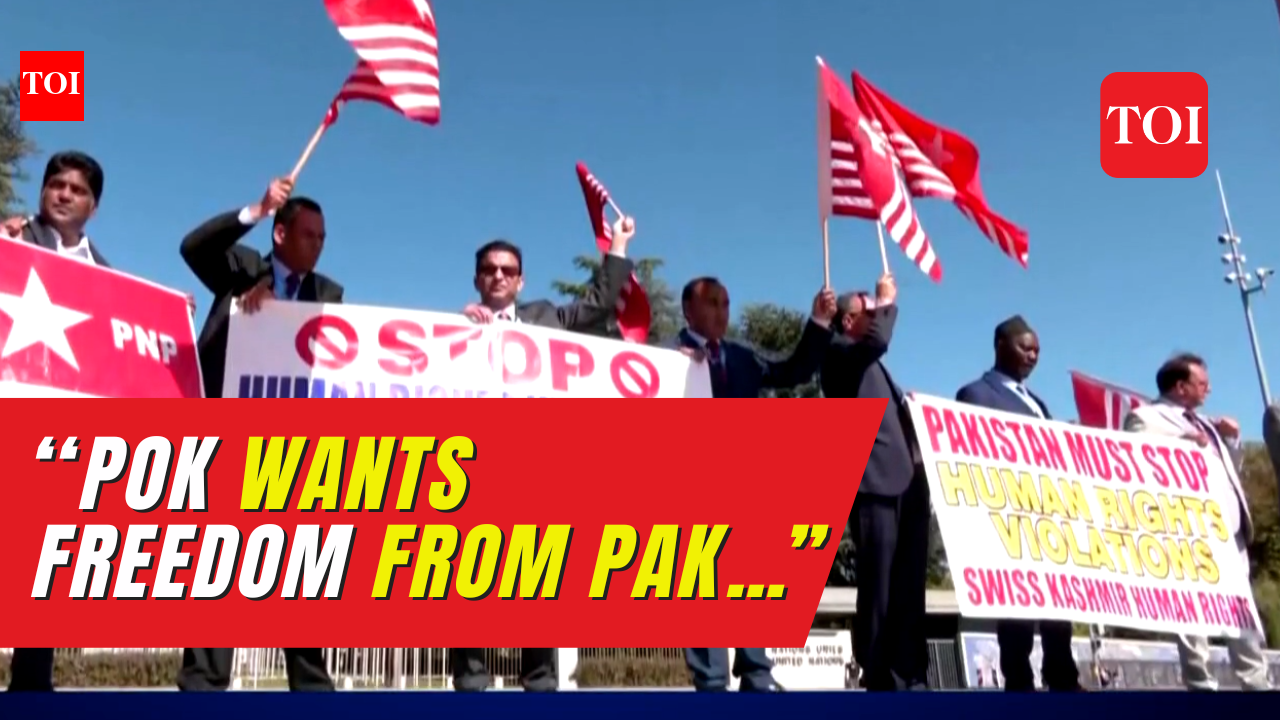 Activists from PoK hold massive protest against Pakistan outside UNHRC ...