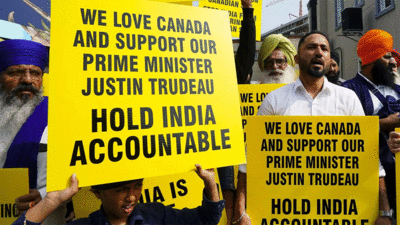 Amid diplomatic row, only a dozen turn up for protest outside Indian mission