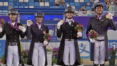 Asian Games Breaking: India win historic gold in Equestrian Team event