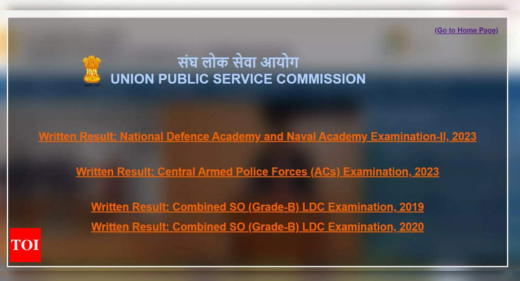 UPSC CAPF Result 2023 declared at upsc.gov.in, download result PDF here