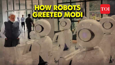 Watch: Robots roll out the red carpet, PM Modi's high-tech welcome at Science City in Gujarat's Ahmedabad