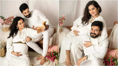 Tejaswini Prakash glows in an elegant maternity photoshoot with hubby Phani Verma; see pics