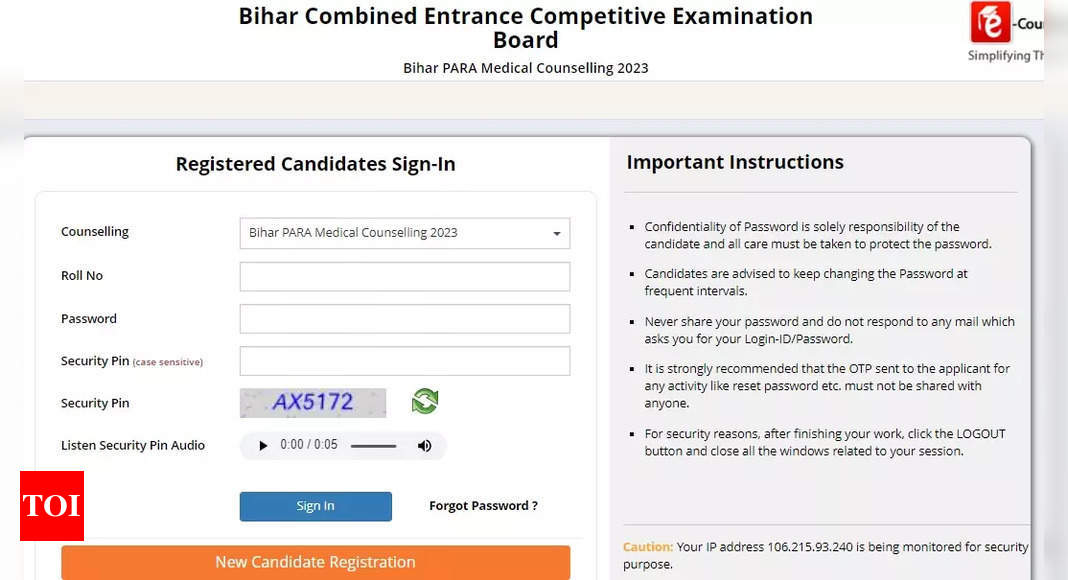 Bihar Paramedical Counselling 2023 Registration Begins On Bceceboard ...