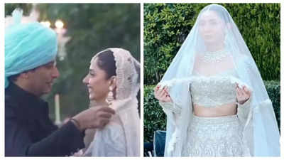 Pakistani actress Mahira Khan stuns in a pastel lehenga as she marries businessman beau Salim Karim – watch inside video | Hindi Movie News - Times of India