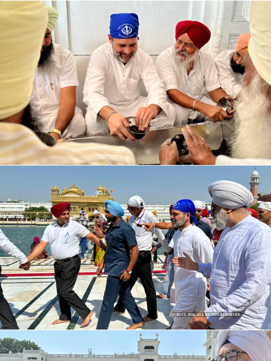 Congress MP Rahul Gandhi visits Golden temple in Amritsar, performs 'sewa' - Vimarsana News