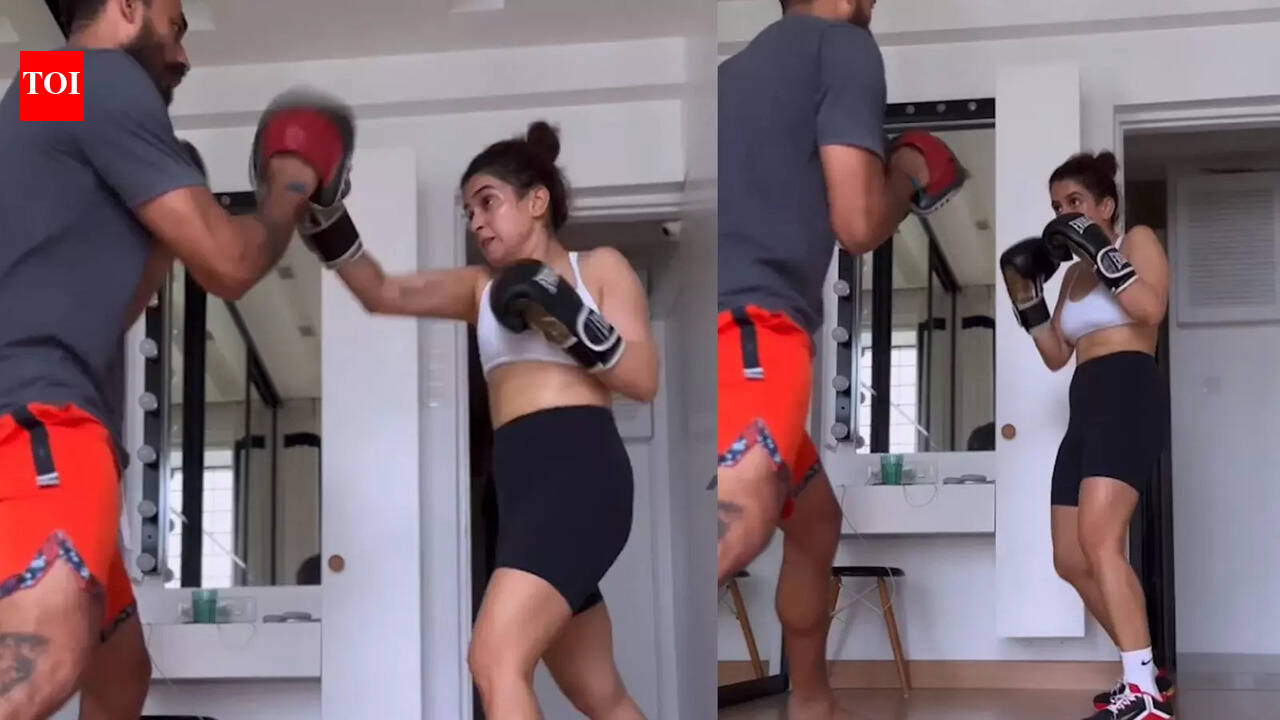 Fitspiration! Sanya Malhotra packs a punch with her intense boxing moves