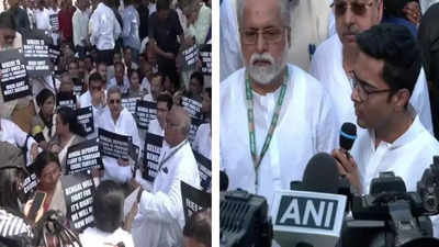 Abhishek Banerjee leads TMC protest at Rajghat pressing Centre to release MGNREGA funds