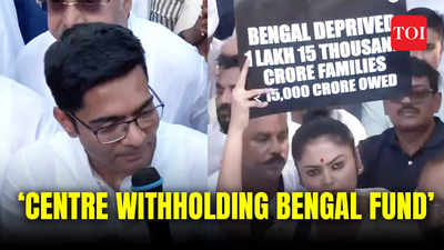 TMC leader Abhishek Banerjee holds protest at Rajghat, says Centre withholding Bengal’s MGNREGA fund